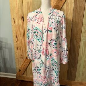 Crown & Ivy Pink & Green Paisley Shift Dress